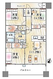 サーパス門真南駅前 3LDKの間取図画像