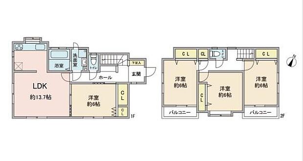 東急田園都市線 長津田駅まで 徒歩16分(4LDK)の間取り