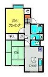 ヒルサイドテラス 1階2DKの間取り