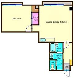 伊勢佐木町レインボーマンション 1LDKの間取図画像