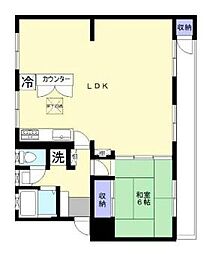 ガーデン山団地3号棟 1LDKの間取図画像