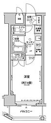 パレステュディオ五反田ステーションフロント 1Kの間取図画像