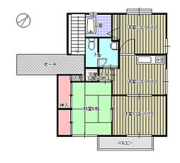ディアス青山I 1階3DKの間取り