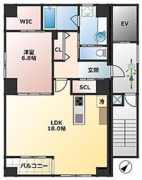 RECS船堀4丁目 1LDKの間取図画像