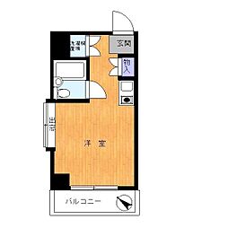川崎第2ダイヤモンドパレス ワンルームの間取図画像