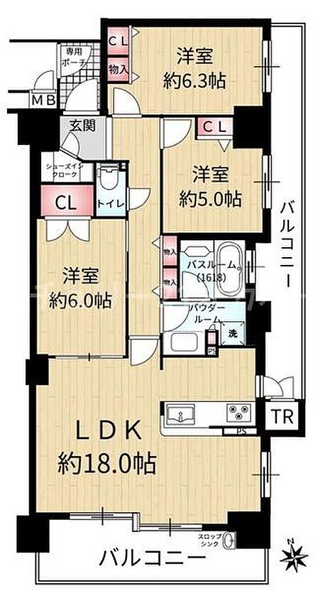 3LDK 間取り