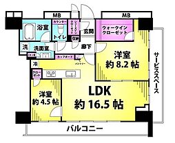 MIDTOWERGRAND 2LDKの間取図画像