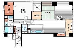 エクスコート高津 4階1LDKの間取り