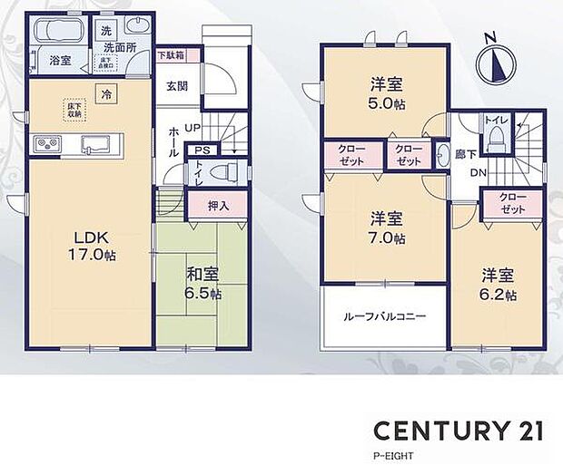 広々LDK！全居室に収納スペース付きの間取り！