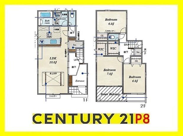 LDK18帖！インナーバルコニーでプライベート空間！