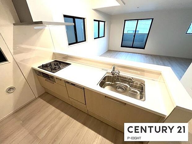 料理をしながらリビングを見渡せるつくりで、料理中も家族との会話がはずみます。