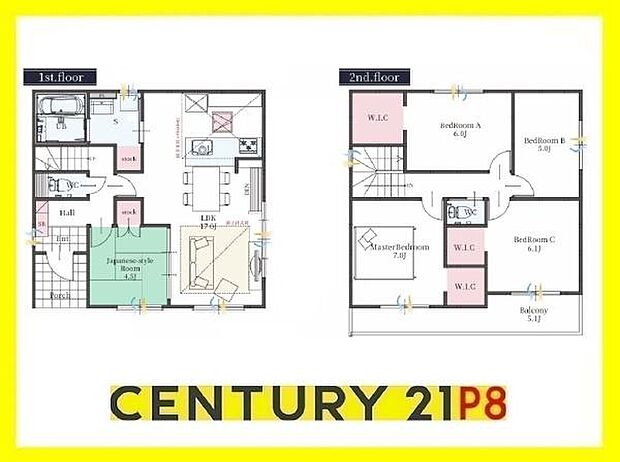 LDK17.0帖！！来客に便利な独立和室あり！