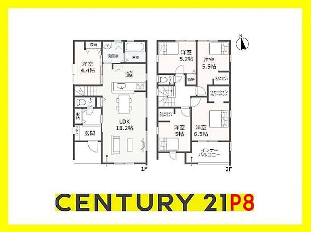 5LDK!!ウォークインクローゼット付きの収納豊富な間取り!