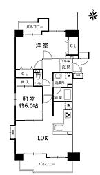 グローリアスタウン聖心弐番館 2LDKの間取図画像