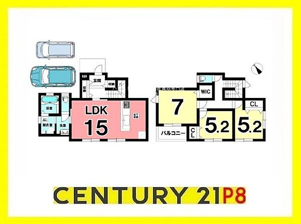 3LDK!収納豊富な間取り!