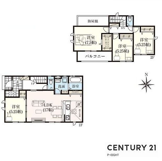 4LDK！ウォークインクローゼット、シューズインクローゼット付きの収納豊富な間取り！