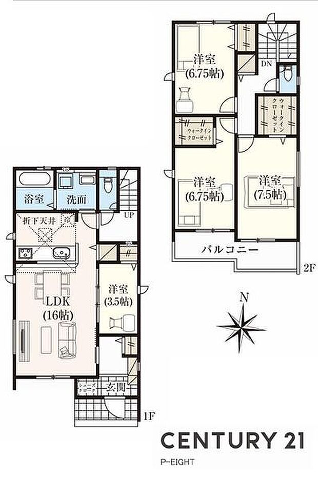 日当り良好な南向きバルコニーあり！収納豊富な間取り！