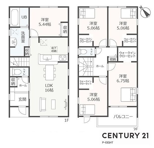 LDK16帖!!パントリー、ウォークインクローゼットありの収納豊富な間取り!