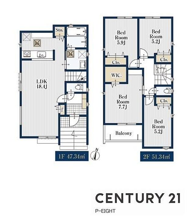 2台並列台駐車可!LDK18.4帖!陽当り良好な南向きバルコニー!全居室に収納スペースあり!収納豊富な間取り!