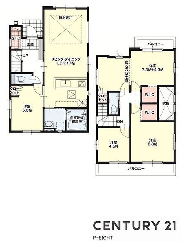 2面バルコニーあり！片方は陽当りの良い南向き！シューズインクローゼットやウォークインクローゼット付きの収納豊富な間取り！