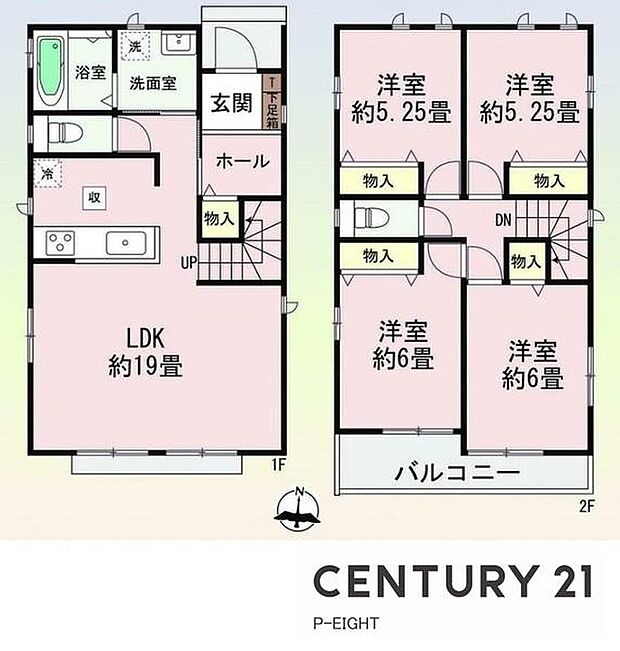 並列2台駐車可！ＬDK19帖！陽当り良好な南向きバルコニー！全居室に収納スペースあり！収納豊富な間取り！