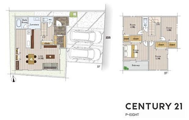 LDK18.5帖!収納豊富な間取り!
