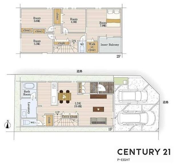 広々LDK19.4帖！収納豊富な間取り！