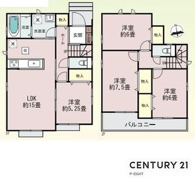 全居室に収納スペースあり！収納豊富な間取り！