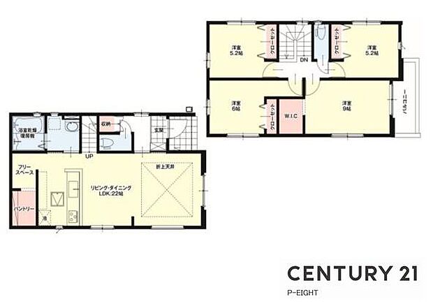 並列2台駐車可!LDK22帖!陽当り良好な南向きバルコニー!全居室に収納スペースあり!