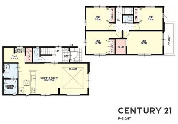 並列2台駐車可!LDK23帖!陽当り良好な南向きバルコニー!全居室に収納スペースあり!