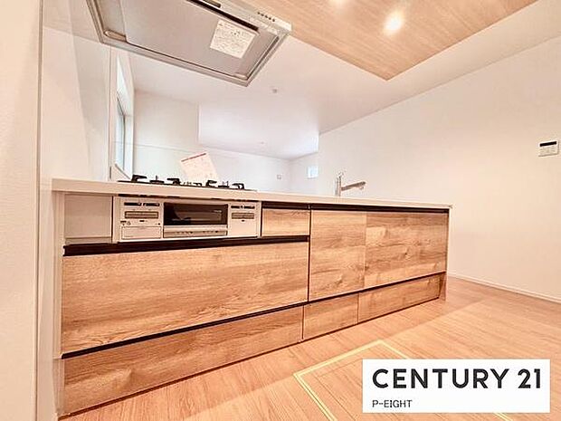 料理をしながらリビングを見渡せるつくりで、料理中も家族との会話がはずみます。