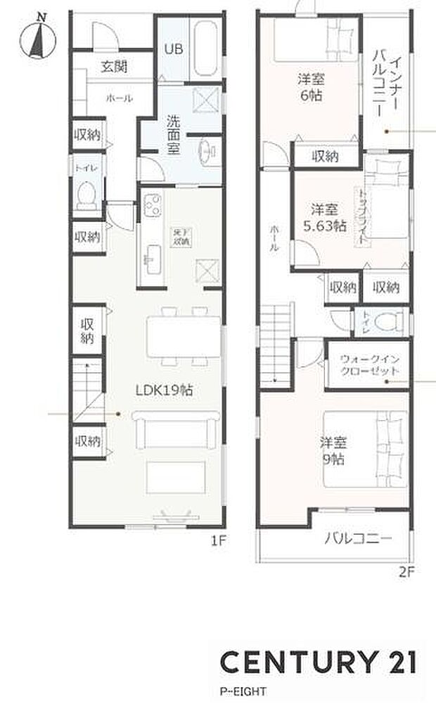 ＬDK19帖！収納豊富な間取り！