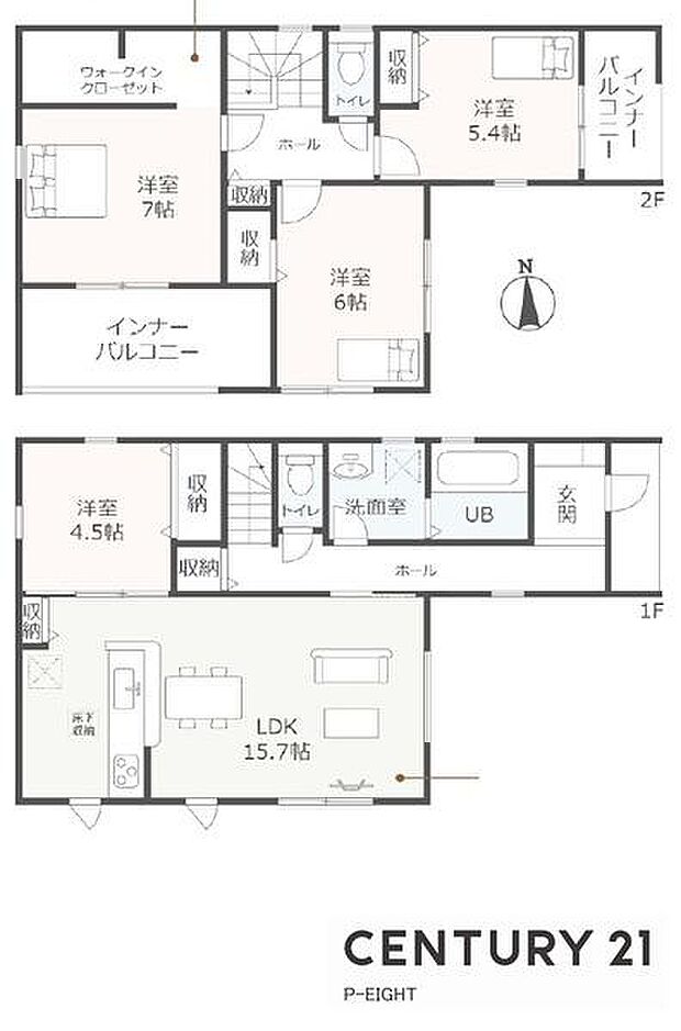 ウォークインクローゼットありの収納豊富な間取り！