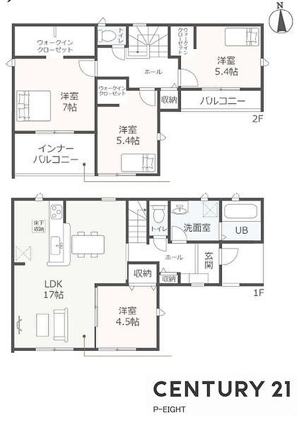 ウォークインクローゼットありの収納豊富な間取り！