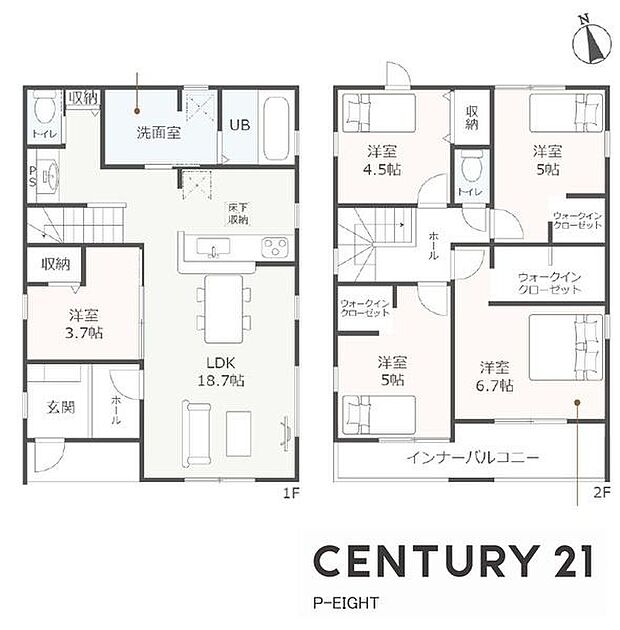 LDK18.7帖！収納豊富な間取り！