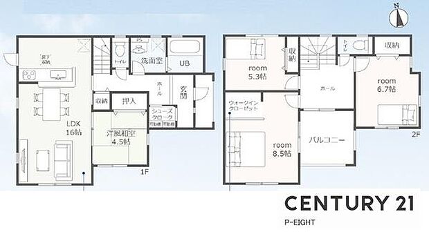 LDK16帖!収納豊富な間取り!