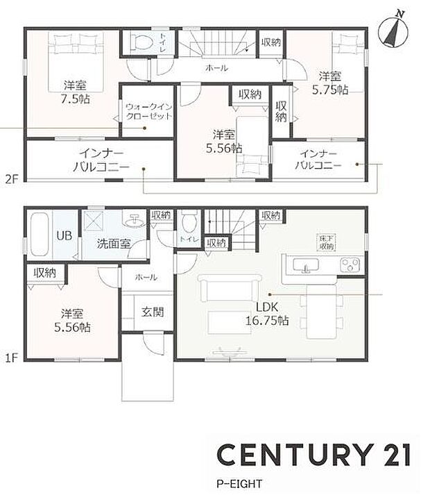 LDK16帖以上！収納豊富な間取り！