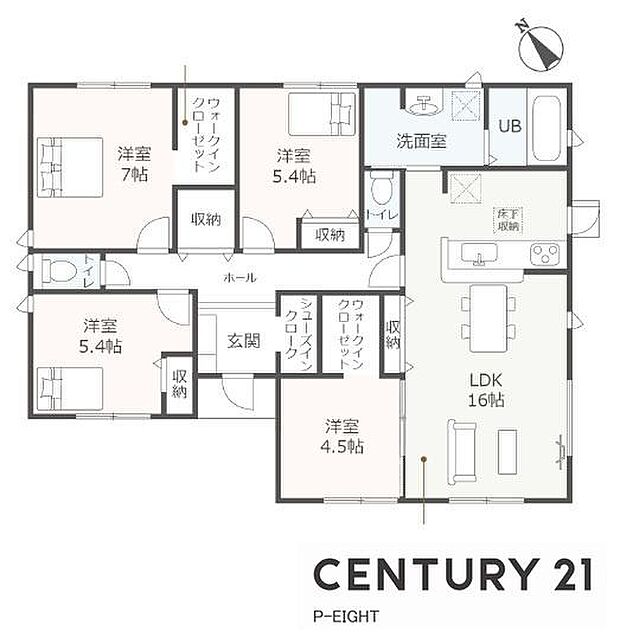 LDK16帖以上!収納豊富な間取り!