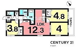 エスポア覚王山 3LDKの間取図画像