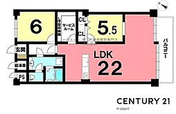 エスポア東山A棟 2SLDKの間取図画像