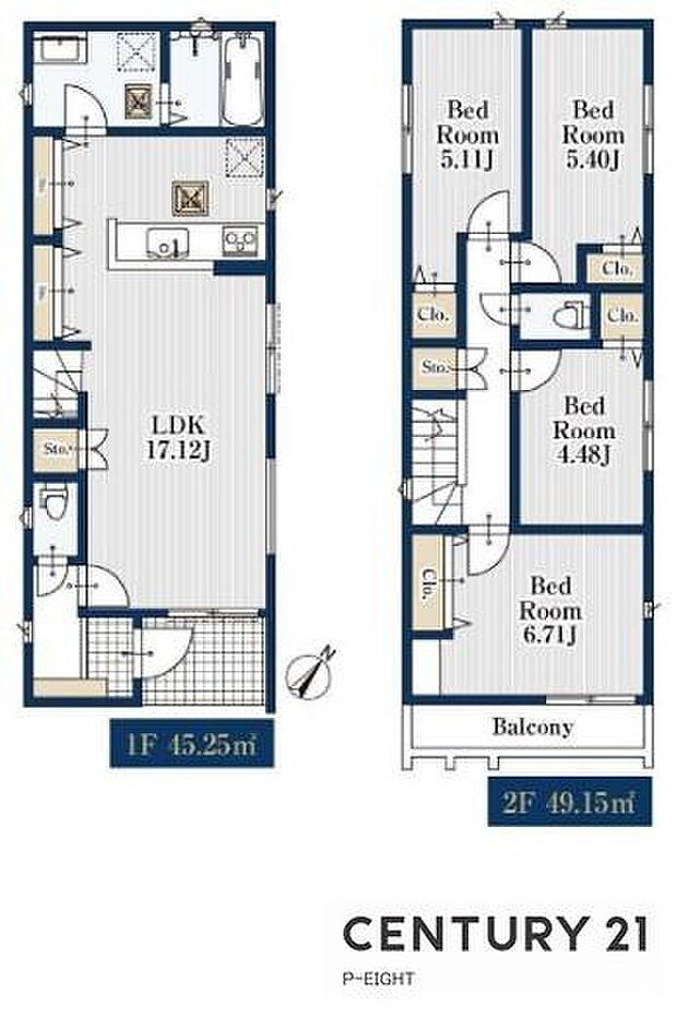 LDK17.12帖！収納豊富な間取り！