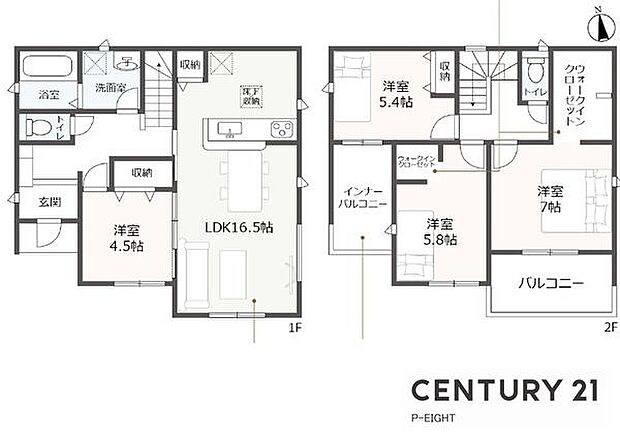 LDK16帖以上！収納豊富な間取り！