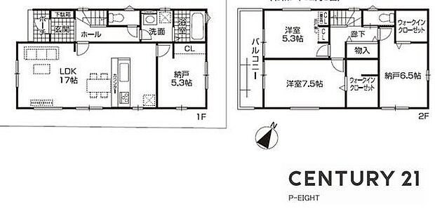 LDK17帖!収納豊富な間取り!