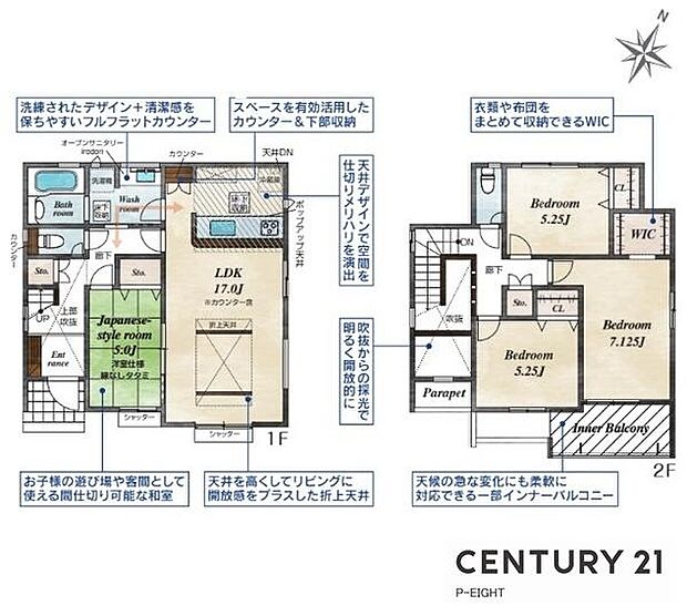 ウォークインクローゼットありの収納豊富な間取り!