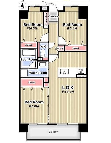 3LDK 間取り