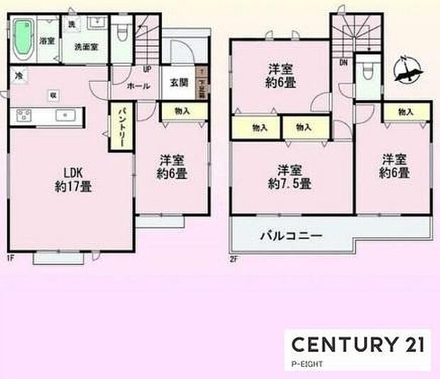 LDK17帖!!キッチンにパントリーありの収納豊富な間取り!