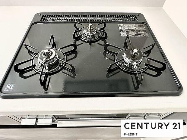 三口コンロで料理もはかどりますね!グリルもあります!