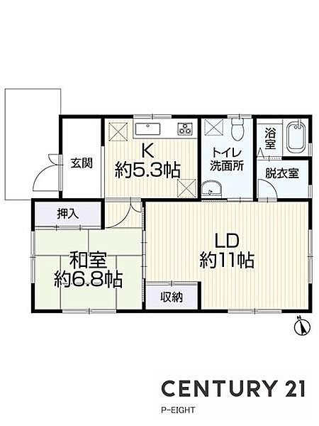 1LDK平屋。ワンフロアで移動がスムーズなバリアフリー設計です。