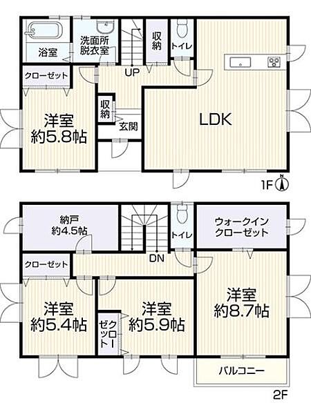 日当たり良好な4SLDK再生済み住宅