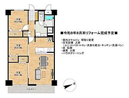 千里丘ビューハイツ 3LDKの間取図画像